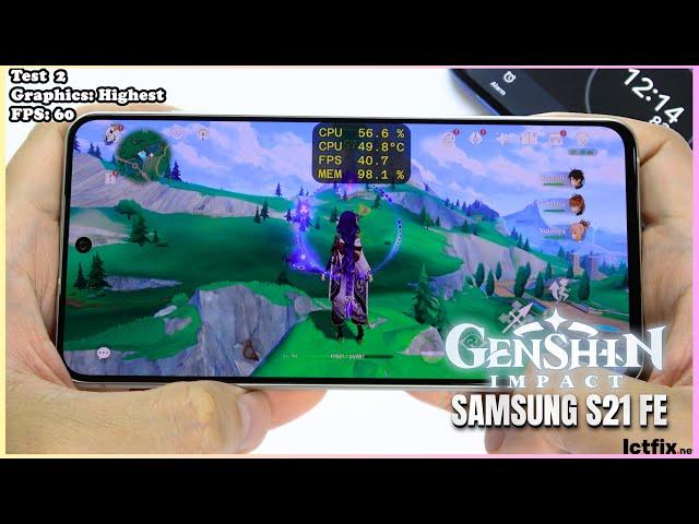 Samsung Galaxy S21 FE Genshin Impact Gaming test Update | Exynos 2100, 120Hz Display