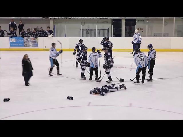 Struan Tonnar vs Thomas Barry NIHL fight 11-11-17