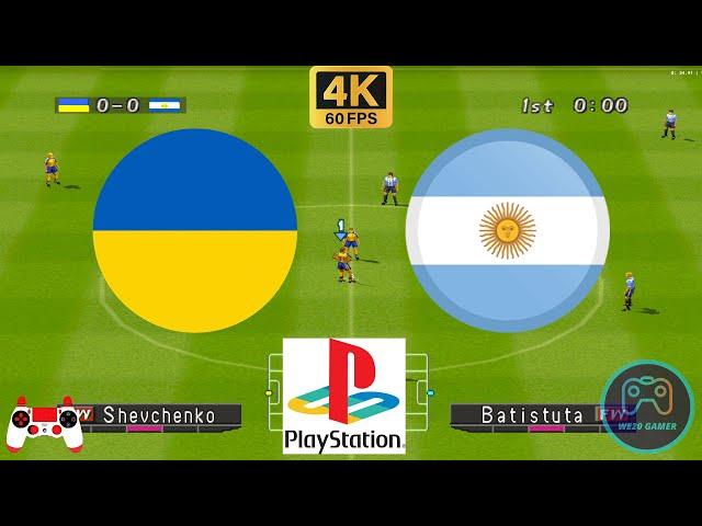 Winning Eleven 2000 - Ukraine vs Argentina - Duckstation PS1 on PC  Full Game [4K60]