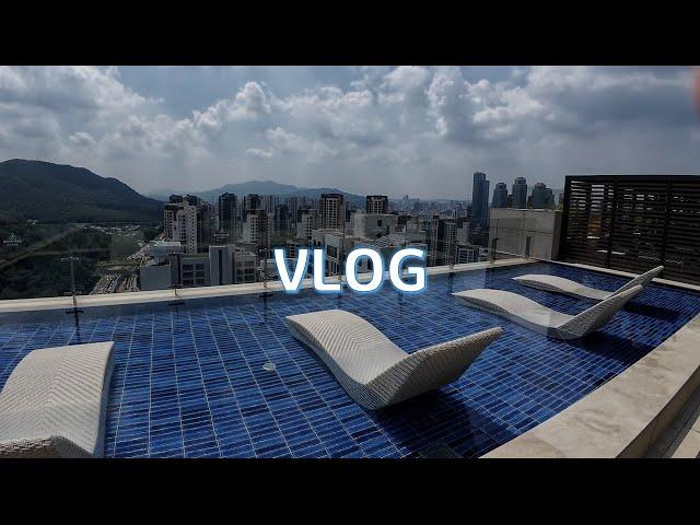 [VLOG] 아파트 옥상에 수영장이 있어요 | 개포 자이 프레지던스 | 인피니트 풀