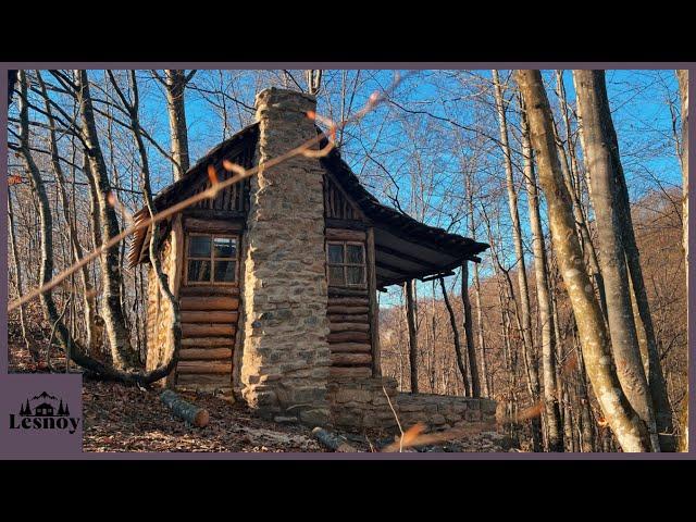 Bushcraft Constructing Your Own House in the Forest. Alone bushcraft in the forest.