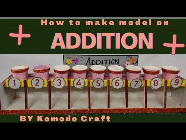 Easy maths model for Addition from cardboard/maths working model for exhibition/maths TLM model