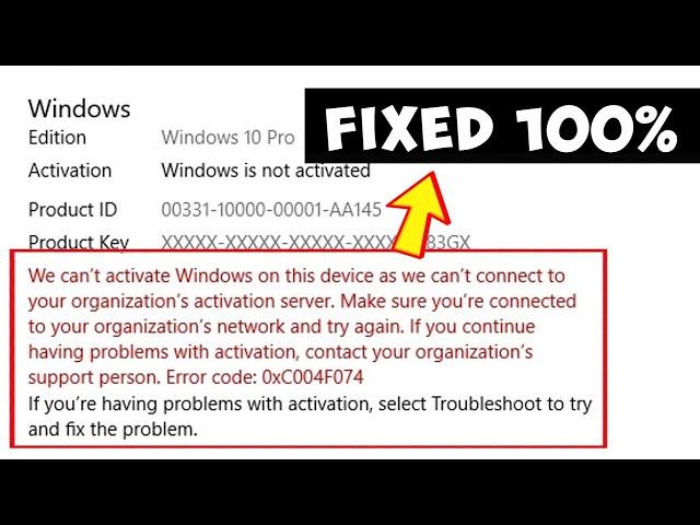 [Fixed] We can't activate Windows on this device as we can't connect to your organization activation