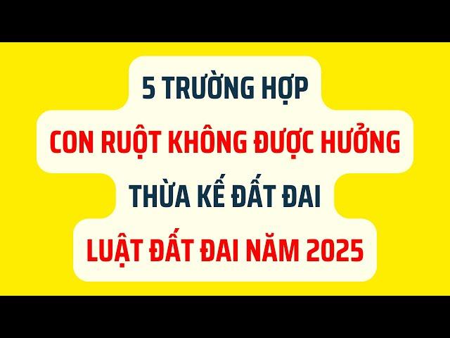 5 Trường Hợp Con Ruột Không Được Hưởng Thừa Kế Đất Đai - Luật Đất Đai Năm 2025