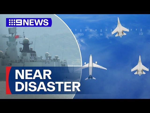 Royal Australian Air Force plane and Chinese military jets near miss | 9 News Australia