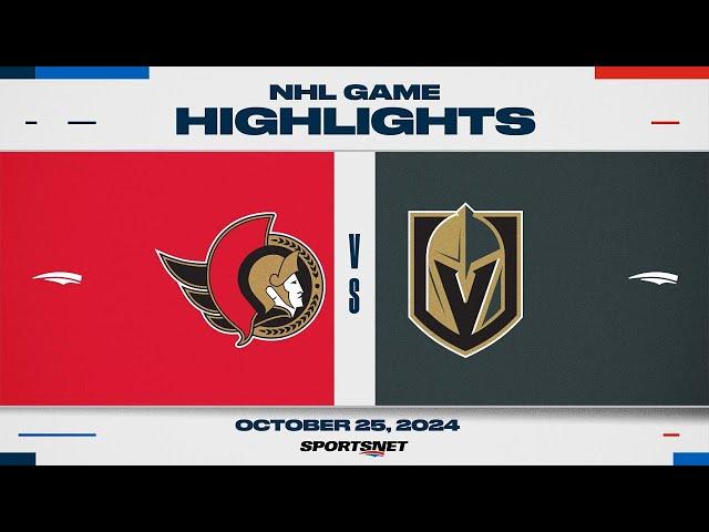 NHL Highlights | Senators vs. Golden Knights - October 25, 2024