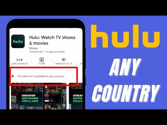 Hulu App Install Any Country | Hulu Not Available In Your Country Problem Solve