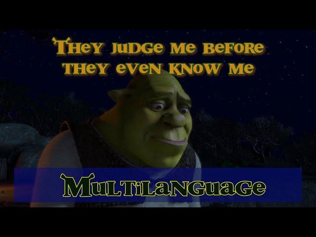 Shrek - They judge me before they even know me - One Line Multilanguage (75 Languages)