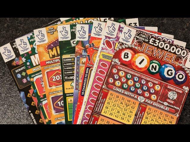 £30 Mix of UK Allwyn National Lottery Scratch Cards, £3s Vs £5s