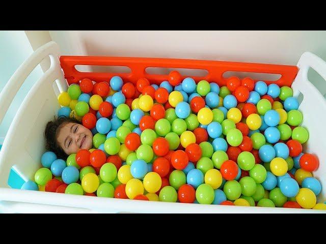 Öykü are playing with colorful balls - Hide and Seek fun kids