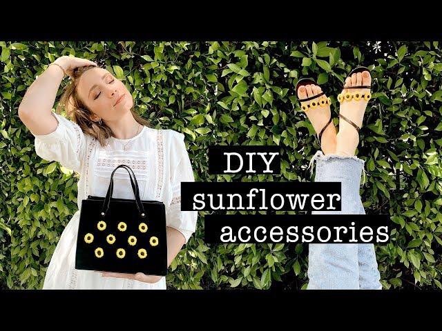 FALL TREND: DIY Sunflower Sandals & Handbag (easy + aesthetic) // Forever 21 Hacks  | XO, MaCenna