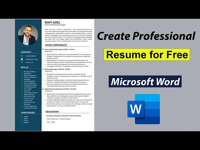 How to Make Resume in MS Word | Professional CV Format for Job