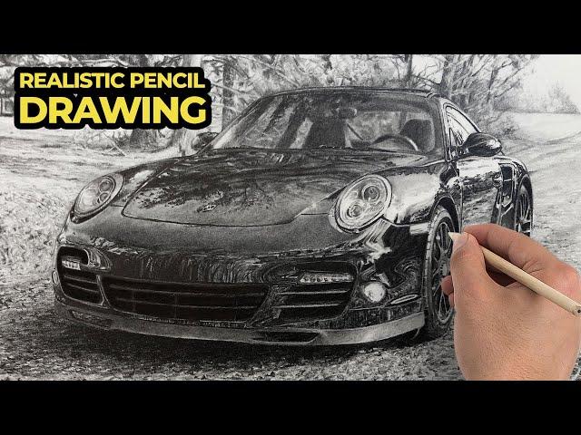 Porsche Drawing - How to Draw a Realistic Car