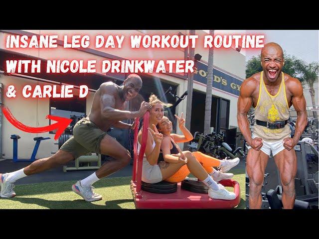 Epic Leg Day with Nicole Drinkwater and Carlie D at Golds Gym Venice Beach