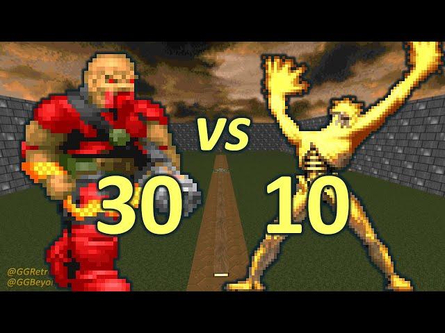 30 Chaingunners vs 10 Arch-viles - Monster Infighting - Doom II Retro Battles