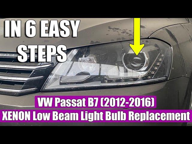 How to change replace Volkswagen Passat B7 B8 2012-2023 Low Beam Dipped Light HID Xenon Light Bulb