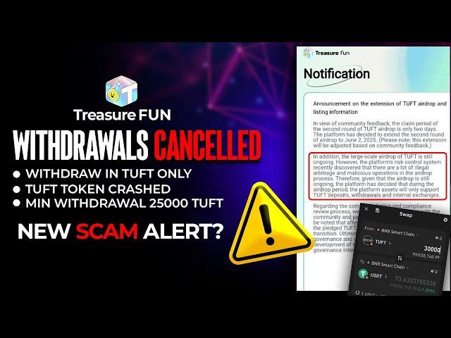 Treasure FUN WITHDRAWAL HOLD TILL 2ND JUN || WITHDRAW ONLY TUFT || TUFT PRICE CRASHED || NEW SCAM??