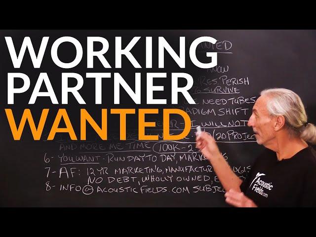 Working Partner Wanted - www.AcousticFields.com