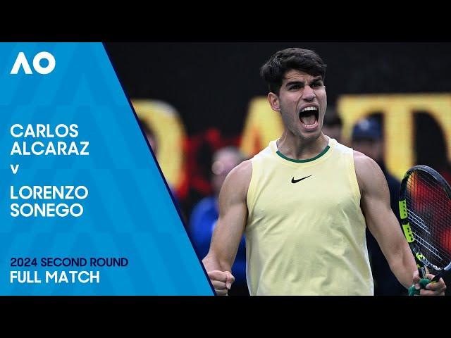 Carlos Alcaraz v Lorenzo Sonego Full Match | Australian Open 2024 Second Round