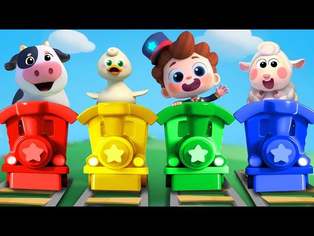 Train Choo Choo Song | Farm Animals | Animals Sounds Song | Nursery Rhymes & Kids Songs | BabyBus