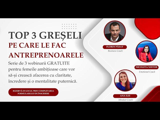 Top 3 Greseli pe care le fac Antreprenoarele