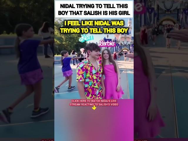 the WAY Nidal Wonder went closer to Salish Matter when a boy walked behind them?!  #nalish #shorts