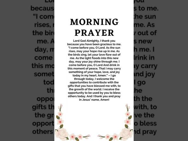 Morning Prayer #prayer #divinemercy #prayerforyou #jesus #shorts