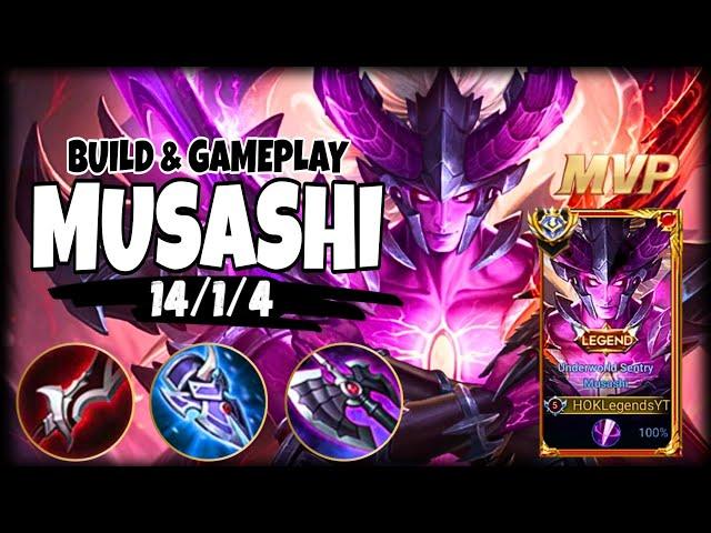 HONOR OF KINGS MUSASHI TOP 1 JUNGLE BUILD | HOW TO CARRY YOUR TEAM - RANK GM EPIC