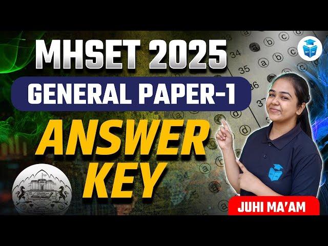 MHSET Answer Key 2025 | MH SET Paper 1 Complete Paper Solution | Juhi Mam