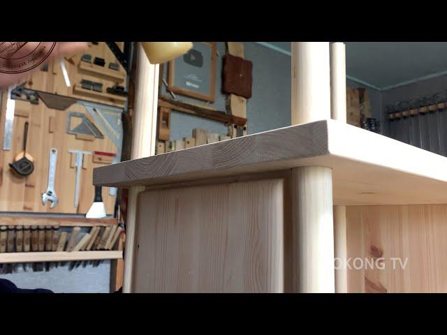 Wooden Shelf Build With Dowels Without Glue & Nails / Woodworking