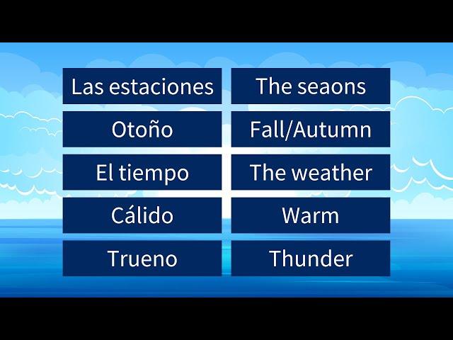 The seasons and weather in Spanish