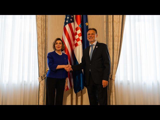 Speaker Pelosi Gives Remarks with Croatian Speaker Gordan Jandroković