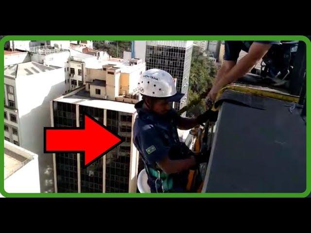 Preparação no Balancim para Início dos Trabalhos em Altura → Paredão de 110 Metros NR 35