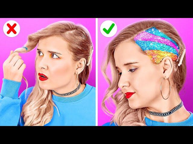 COOL HAIR TRICKS AND HACKS   || DIYY Colorful Hair Hacks And Tips By 123 GO LIke!