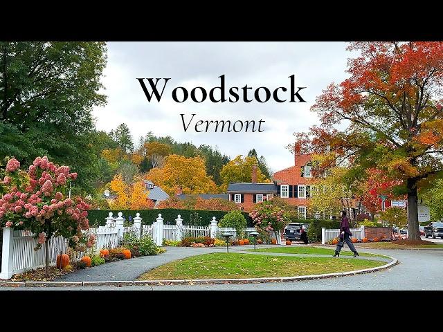 [4K]  Fall Colors of Woodstock, Vermont: A Picturesque Little Town in New England  Oct. 2024