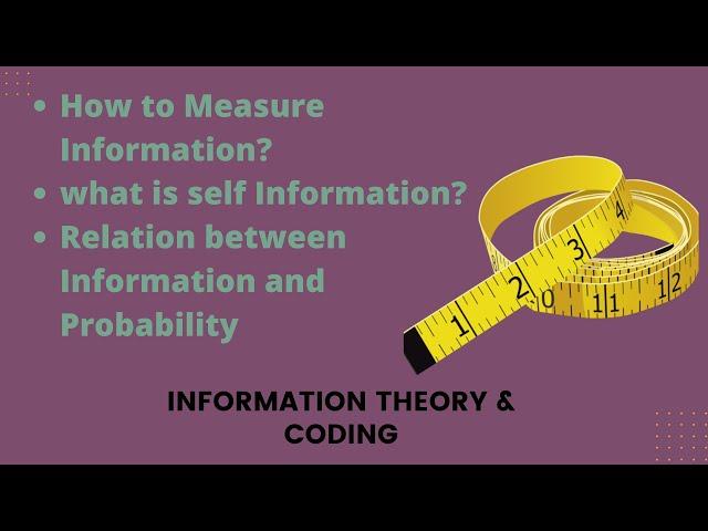 How to measure information, what Self Information and its relation with Probability.