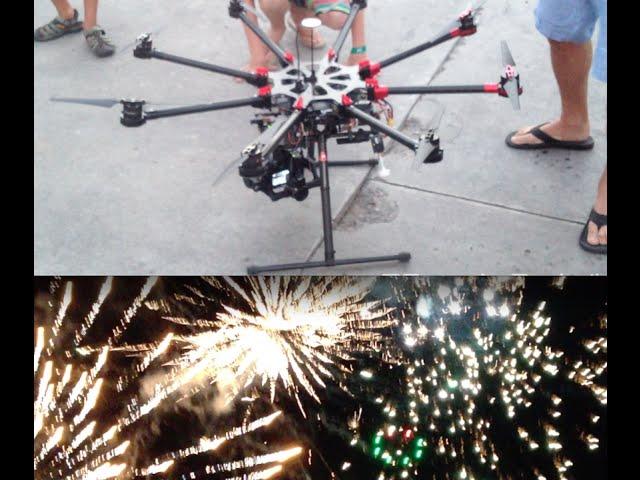 Drone flies in Fireworks show! || DJI S1000 || $10K Octocopter!