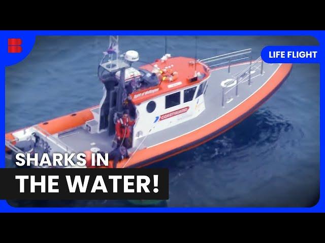 Shark Warning Amidst Sea Rescue - Life Flight - Medical Documentary