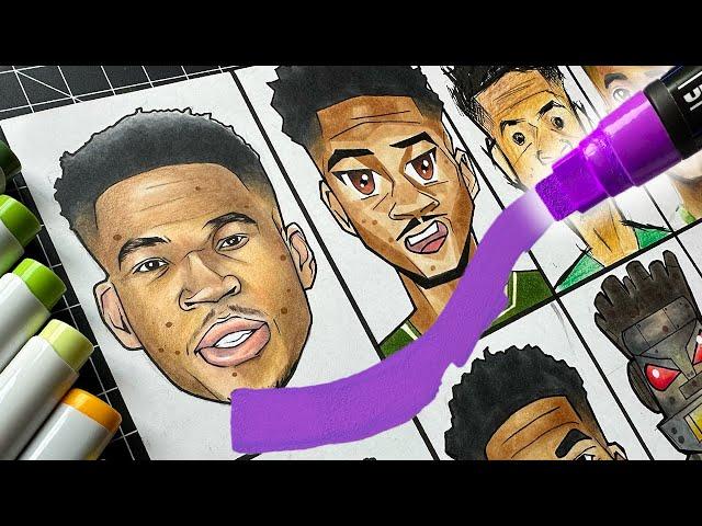 Giannis Antetokounmpo Drawn In 8 WILD Art Styles! 