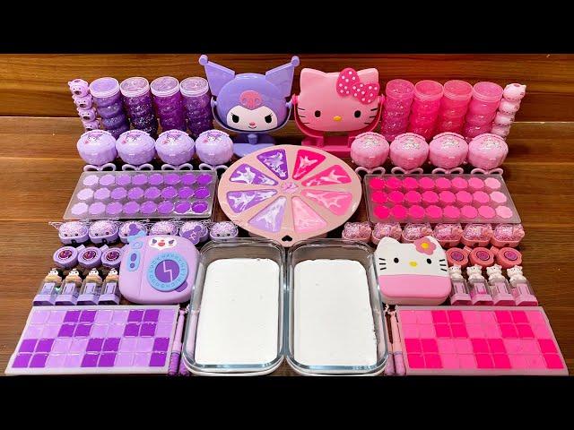 Mixing Glossy Slime with Kuromi vs Hello Kitty | Satisfying ASMR #1024