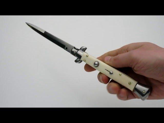 Switchblade - Stiletto 28cm - 11” Imitation Ivory - Bayonet blade - Frank Beltrame FB-S28B-IIV