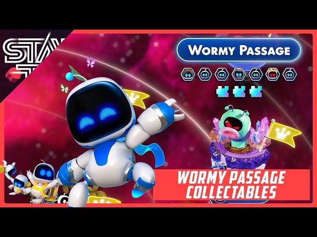 Astro Bot - Wormy Passage Collectables Locations