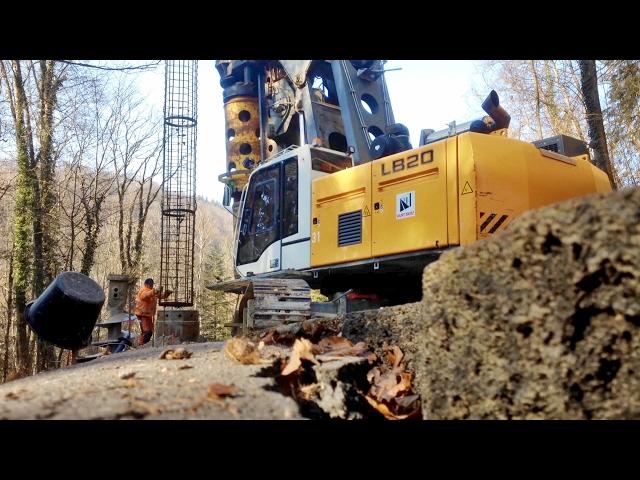 Pfahlgründung Baustelle L1080 Rudersberg  Welzheim Hangrutsch