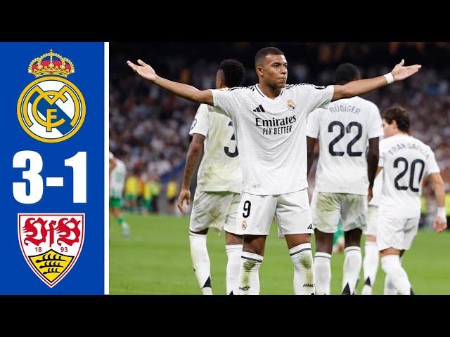 Real Madrid vs Stuttgart (3-1): Mbappe goal, Rudiger goal, Endrick goal