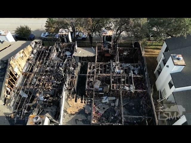 11-16-2024 Fort Worth, TX - Daytime drone video of 2 alarm apartment fire damage