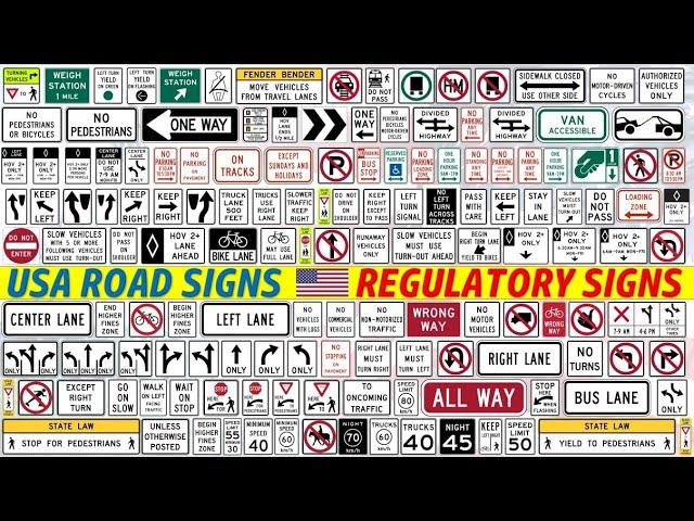 USA ROAD SIGNS - All REGULATORY SIGNS