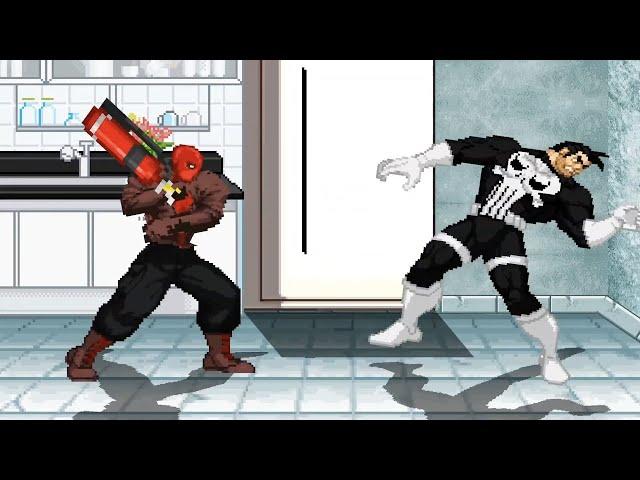 PUNISHER vs RED HOOD! (Marvel vs DC Comics) Batman Sprite Animation