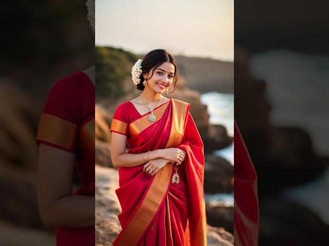 Aira in Scarlet Elegance | Timeless Grace Meets the Digital Future #virtualinfluencer #india
