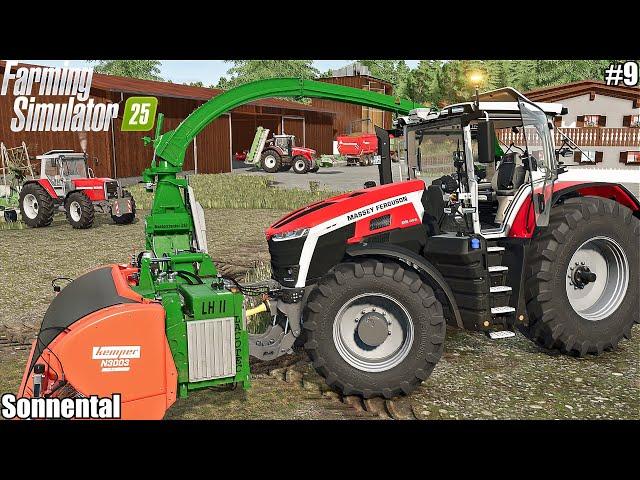 MOWING & WINDROWING GRASS SILAGE FOR SILAGE│Sonnental│FS 25│9