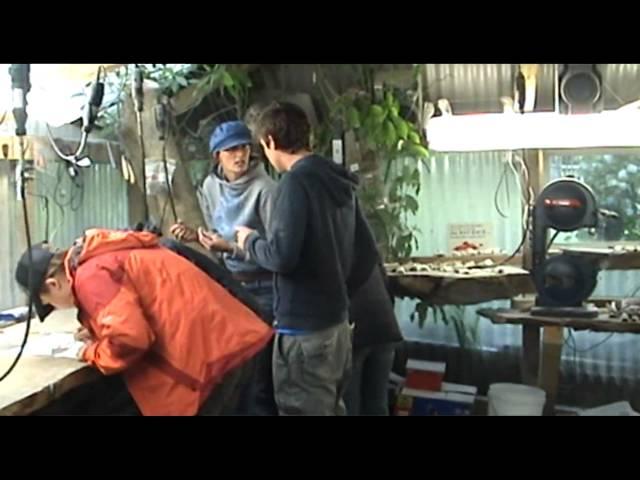 Bone Carving at  Barrytown, NZ 2008